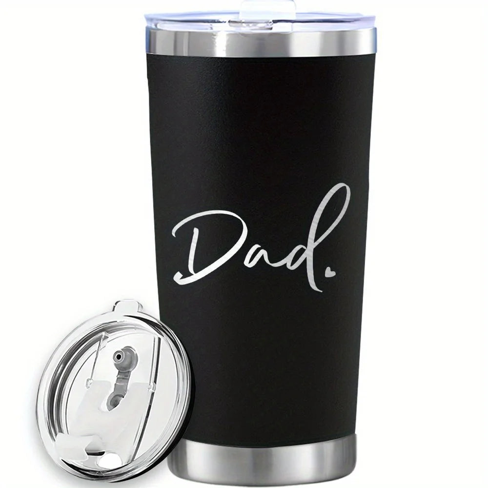 20oz Dad thermos water bottle, Stainless Steel Tumbler Large Capacity water thermal bottle Travel Coffee Mug, Father's Day Gifts