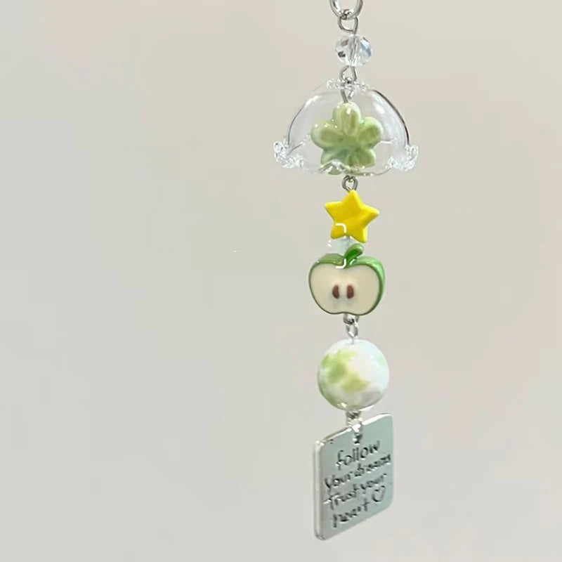 1PC Japanese Wind Bell Japan Wind Chime Handmade Glass Furin Home Spa Kitchen Office Decor Sakura Cherry Blossom Pattern Pendant