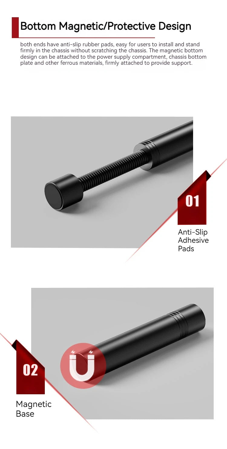 TEUCER VC-16 Graphics Card GPU Holder Vertical Telescopic Rotating Stand Magnetic Bracket Video Card Holder