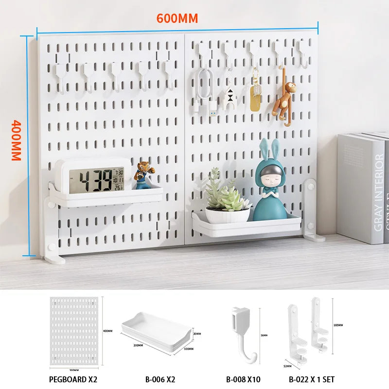 The Ultimate Modular Desk System | Plastic Pegboard Organizer Lets You Combine Hooks, Bins, Shelves & Baskets Freely