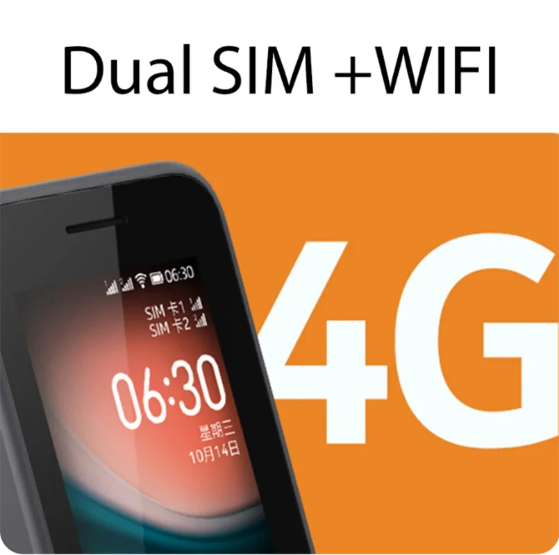 Finland Made 6300 4G mobile phone Feature Phone Dual SIM KaiOS Wifi Multilingual 2.4 Inch FM Radio Bluetooth  used phone