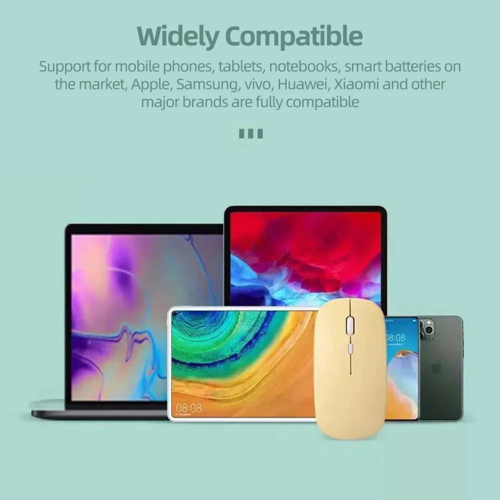 Universal Bluetooth-compatible Mouse Wireless Mouse Silent Computer Mice Portable Working Gaming Mouse For Lenovo Laptop Tablet
