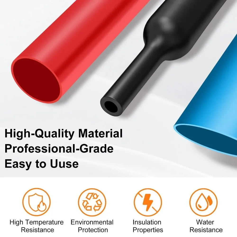580PCS 2: 1 Cable Shrink Tube Kit Heat Assorted Pack Thermoretractile Insulation Sleeving Cable Wire Shrink Wrapping for DIY