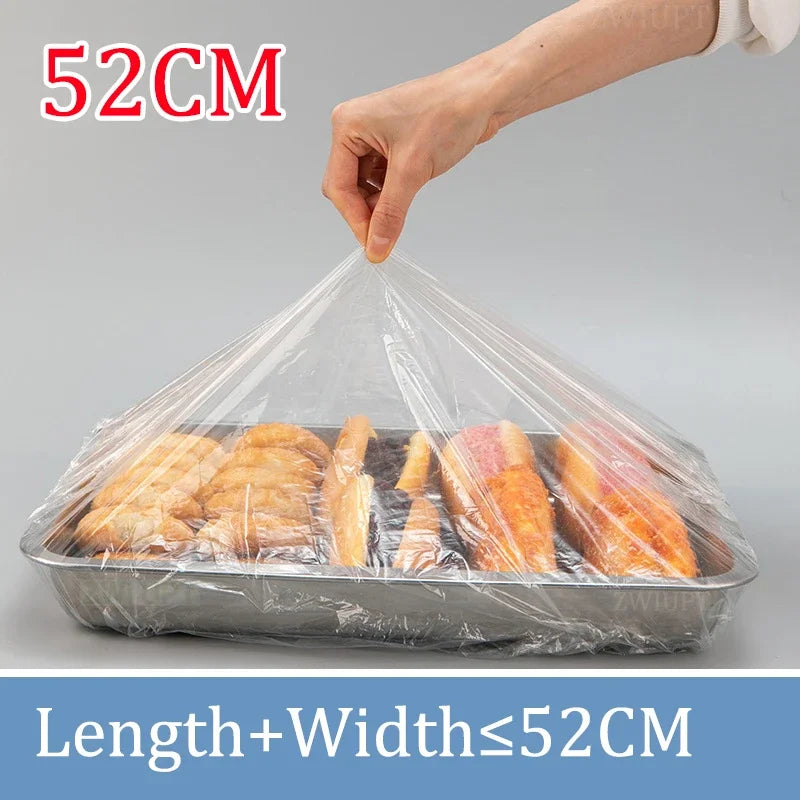 120/70/52/38CM Disposable Food Cover Food Grade Kitchen Storage Elastic Plastic Storage Accessories Cling Film Shower Cap Shoes