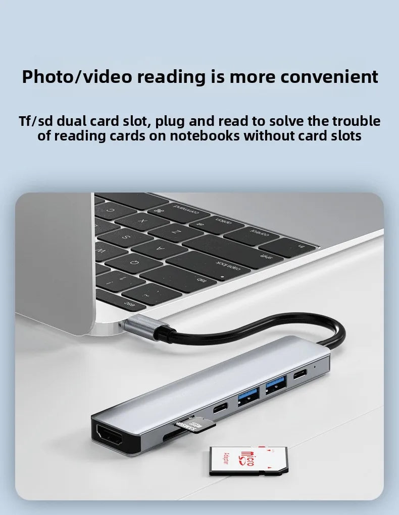 USB C Docking Station TYPE-C HUB to HDMI 4K 30Hz with Screen off Button USB 3.0 5Gbps HUB 87W Fast Charging for MacBook