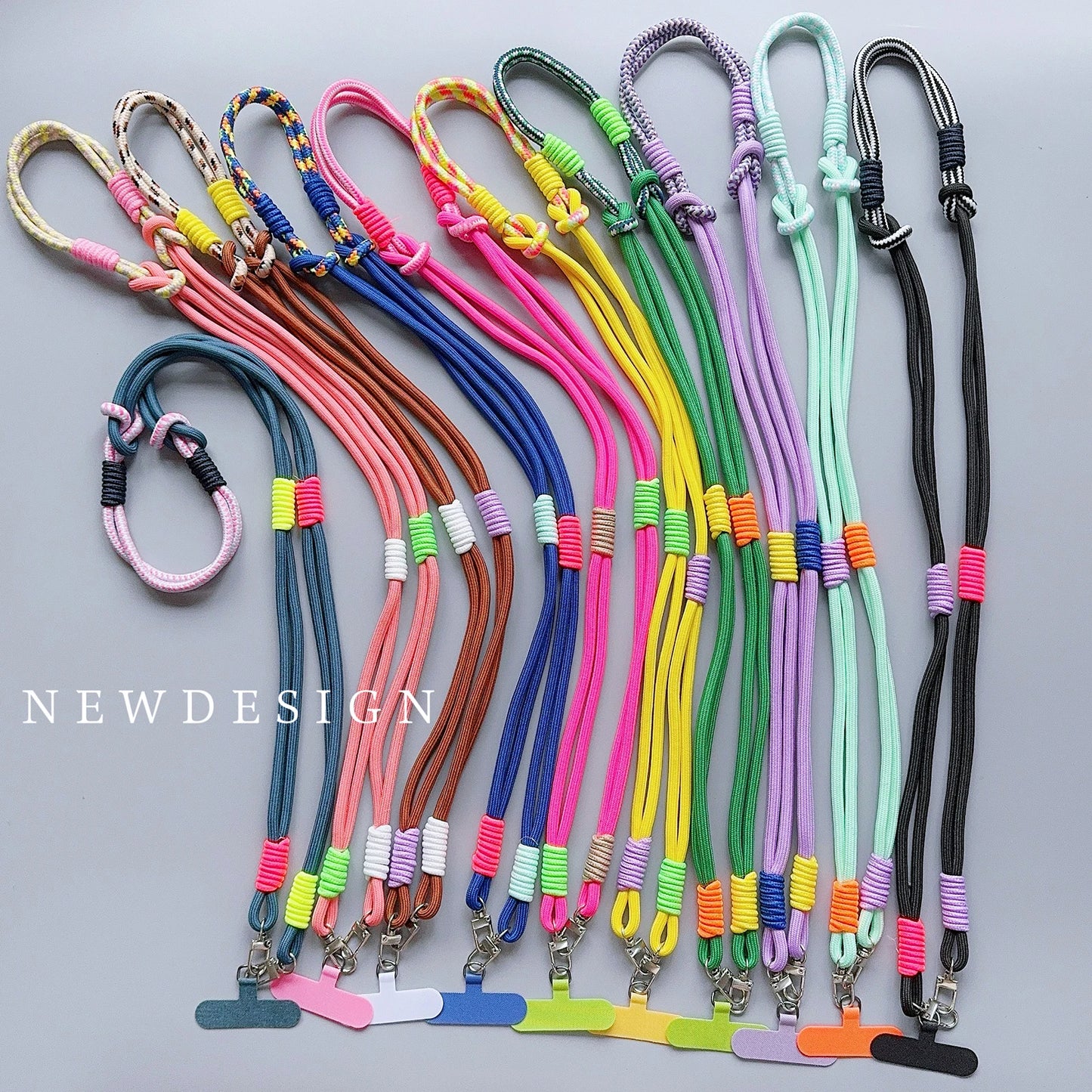 Universal Lanyard Double Color Mobile Phone Strap Fashion Safety Rope Shoulder Long Diagonal Span Trendy Accessory