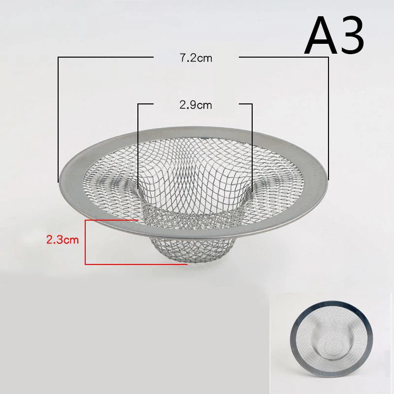 Stainless Steel Bathroom Drain Filter Net Screening Sink Drain Strainer Shower Hair Catchers Stoppers Kitchen Accessories
