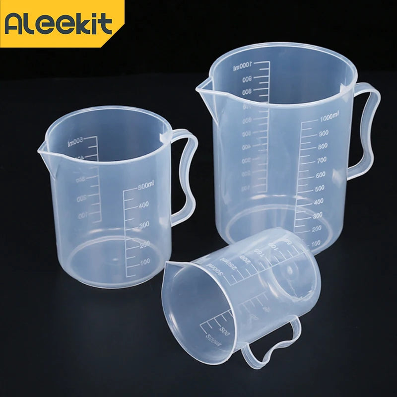 Aleekit Premium Clear Plastic Graduated Measuring Cup Pour Spout Without Handle Kitchen Tool Multifunctional Clear Measuring Cup