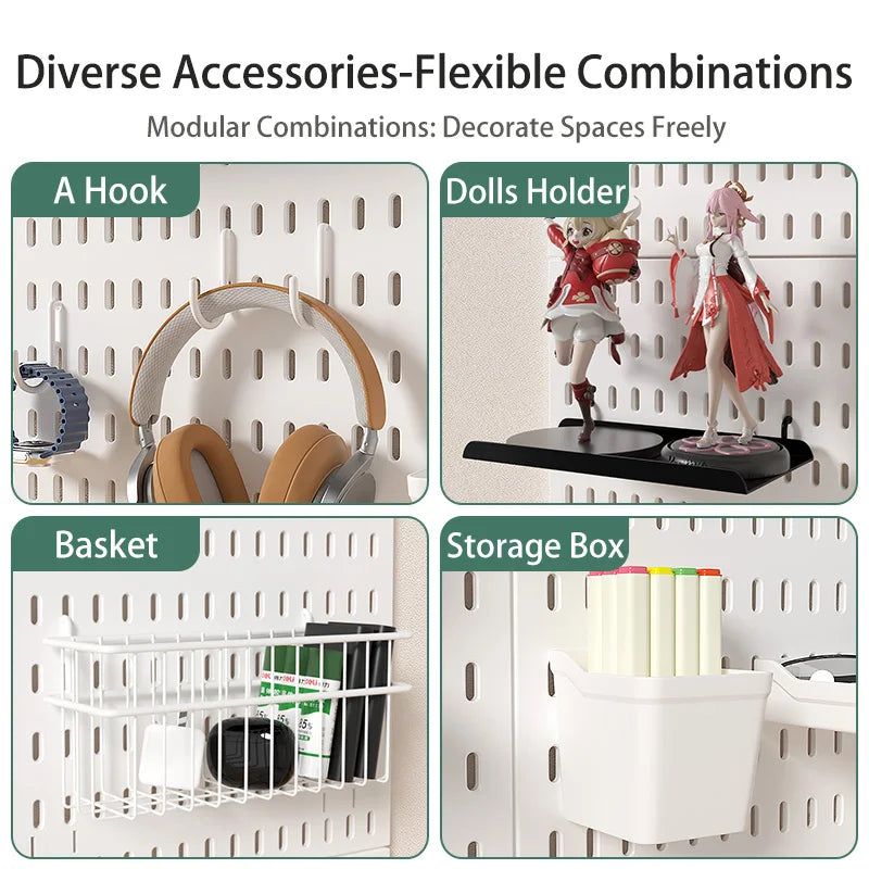 The Ultimate Modular Desk System | Plastic Pegboard Organizer Lets You Combine Hooks, Bins, Shelves & Baskets Freely