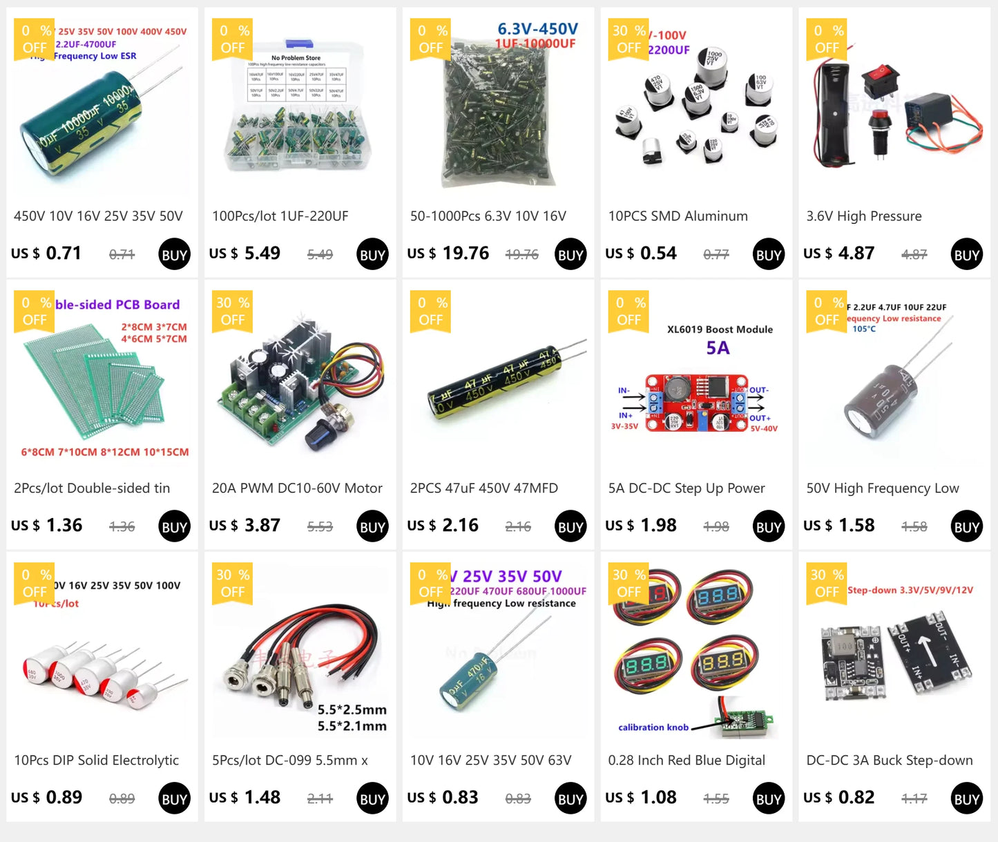 High Frequency Electrolytic Capacitor 16V 25V 35V 50V 63V 100V 200V 400V 20% 100UF 220UF 330UF 470UF 680UF 1000UF 2200UF 3300UF