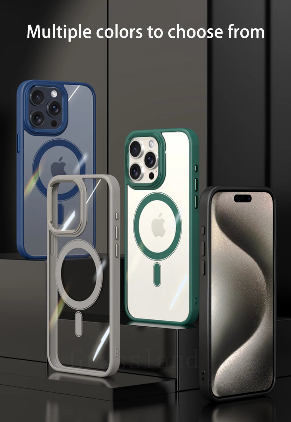 Luxury For Magsafe Transparent Case For iPhone 17 16 15 14 13 12 11 Pro Max Plus Air Magnetic Wireless Charge Cases Clear Cover