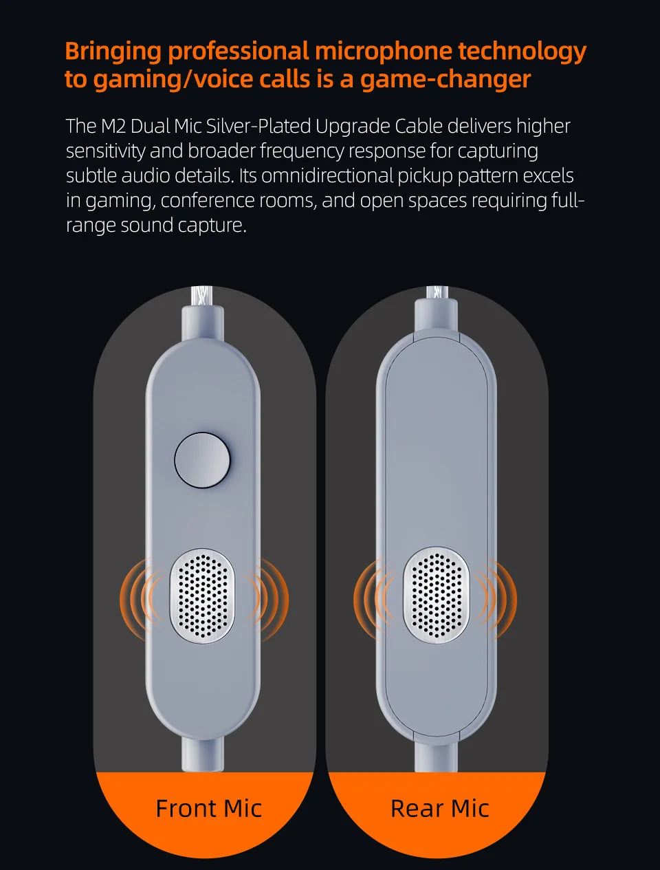 KZ-M2 Silver-plated upgrade cable with Type C/3.5MM dual microphone for EDX Pro X AS16 Pro PRX Zenith
