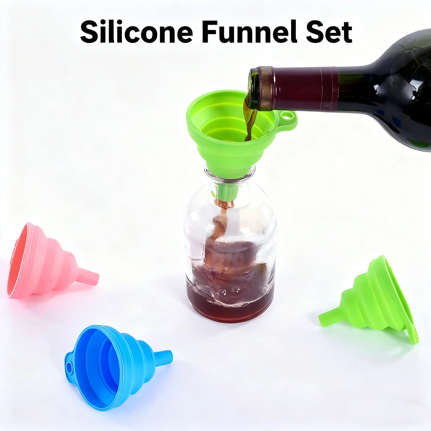 1PC Kitchen Silicone Collapsible Funnel Foldable-Cooking-Food-Grade for Filling Bottles Perfume Capsules Fry Oil Filter