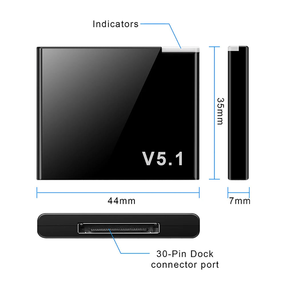 Bluetooth 5.1 Wireless Receiver Bluetooth Adapter 30pin for Bose Sounddock Portable Digital Music System Speaker Tool