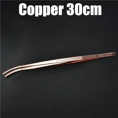 Stainless Steel Kitchen & Bar Tweezer Food Tongs Kitchen Cooking Medical Tweezer Copper/Gold/Black Plated