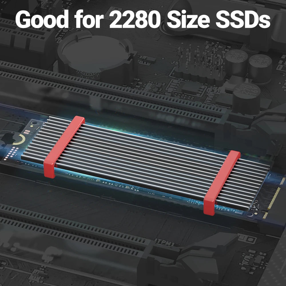 JEYI M.2 SSD Heatsink, Aluminum NVMe Radiator 2280 Solid State Drives Cooler With Silicone Thermal Pad For PS5 Laptop Desktop