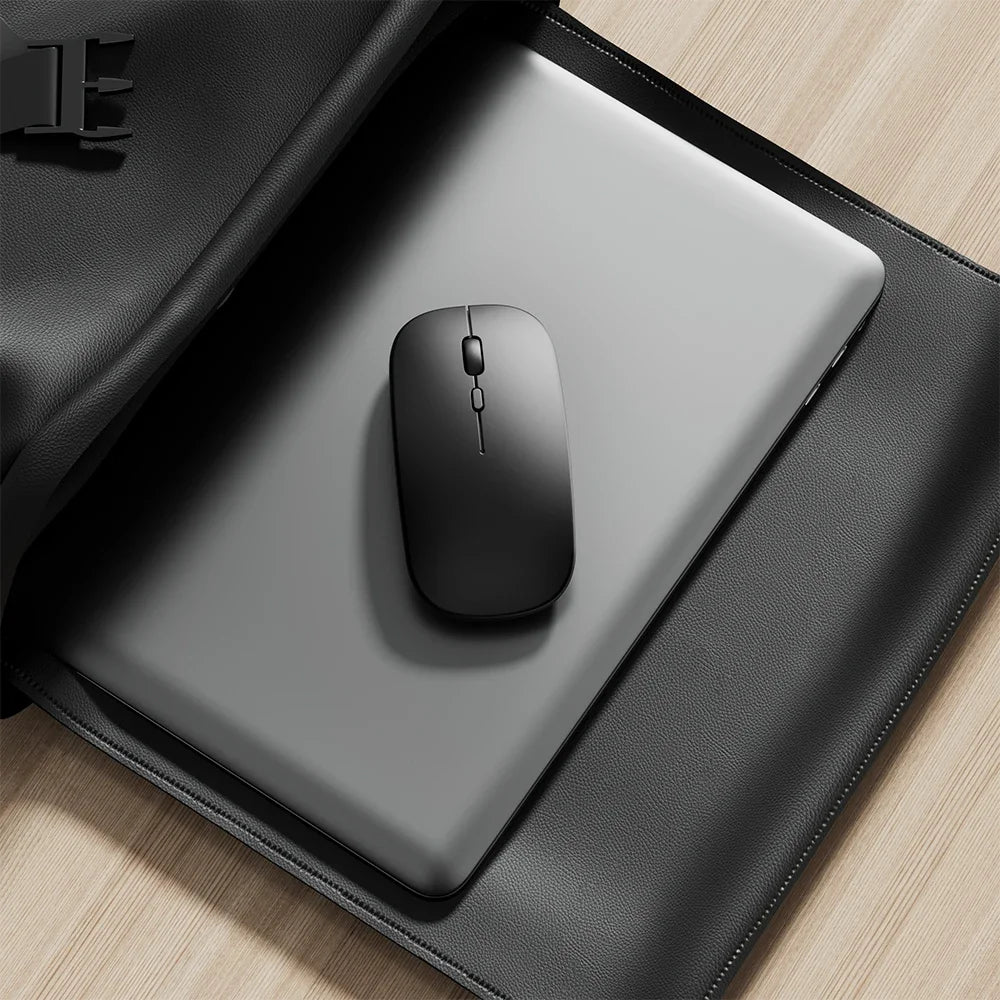 Rechargeable Wireless Mouse Bluetooth-compatible 2.4GHz Dual Modes Computer Mice with Nano Receiver for PC Laptop Macbook
