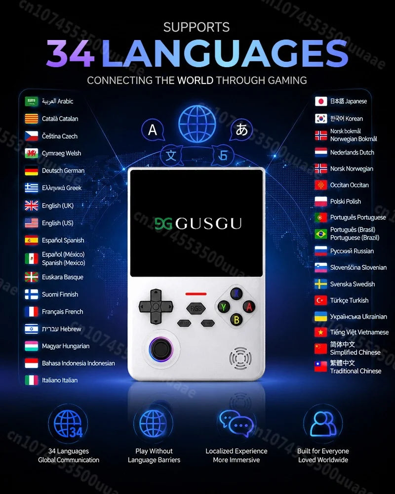 GUSGU H7 128GB Handheld Game Console Open Source Linux System 4.5" IPS Screen Portable Pocket Retro Video Game Player