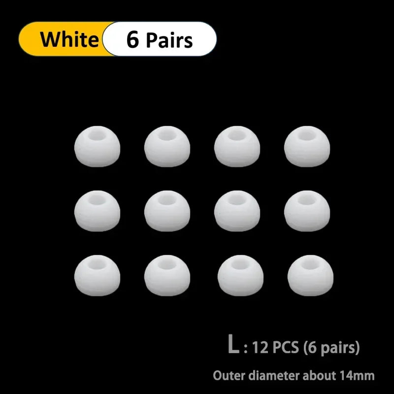 6 Pairs(S/M/L)Soft Silicone Replacement Eartips Earbuds Cushions Ear Pads Covers for In-Ear Headphones Earphones Accessories