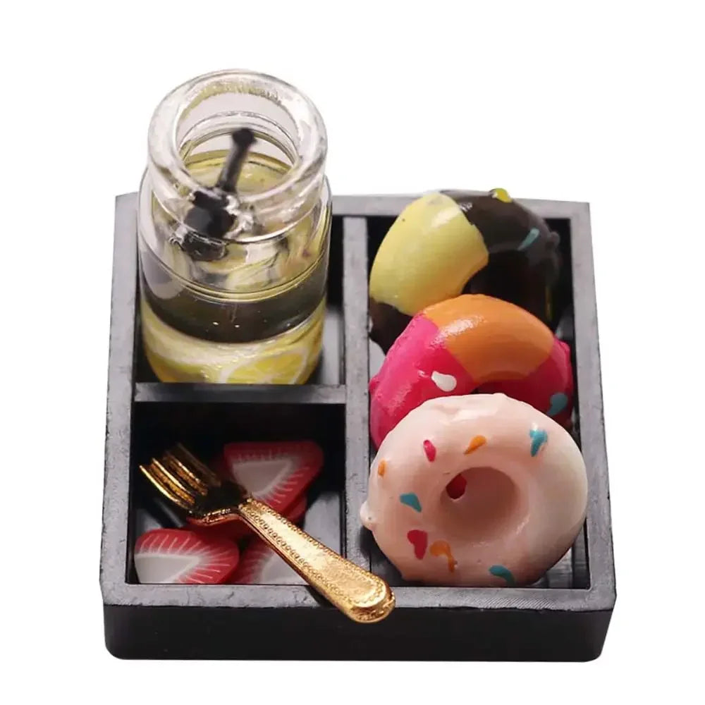 Gift Scene Model Playing House Kitchen Dollhouse Bento Miniature Snack Drink Doll Accessories Simulation Food Toy