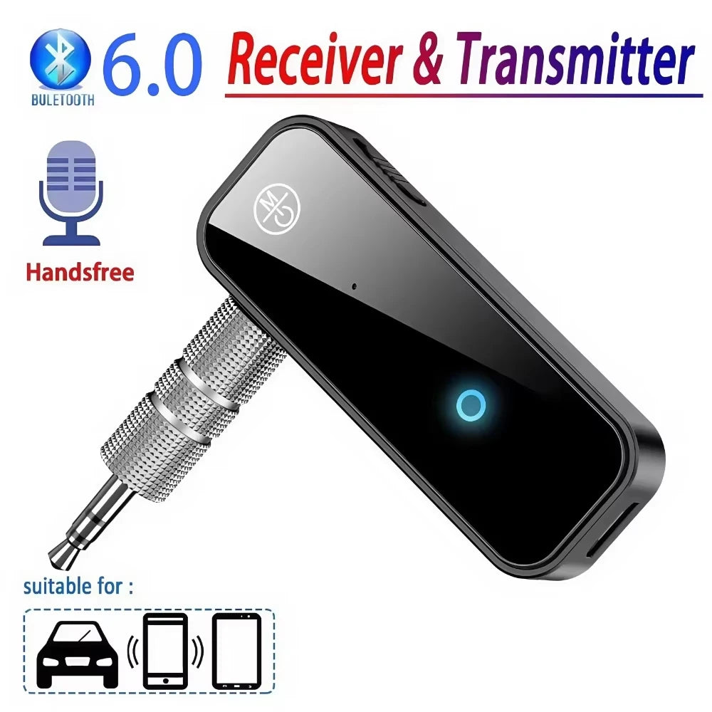 Bluetooth 6.0 Audio Receiver Transmitter Handfree Call 3.5mm AUX Jack USB Dongle Stereo Music Wireless Adapter For TV PC Car Kit