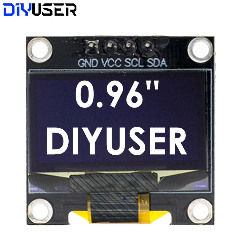 0.96 Inch OLED Display Module I2C IIC Serial White Screen 128x64 SSD1306 Driver Board Compatible with ESP32 STM32