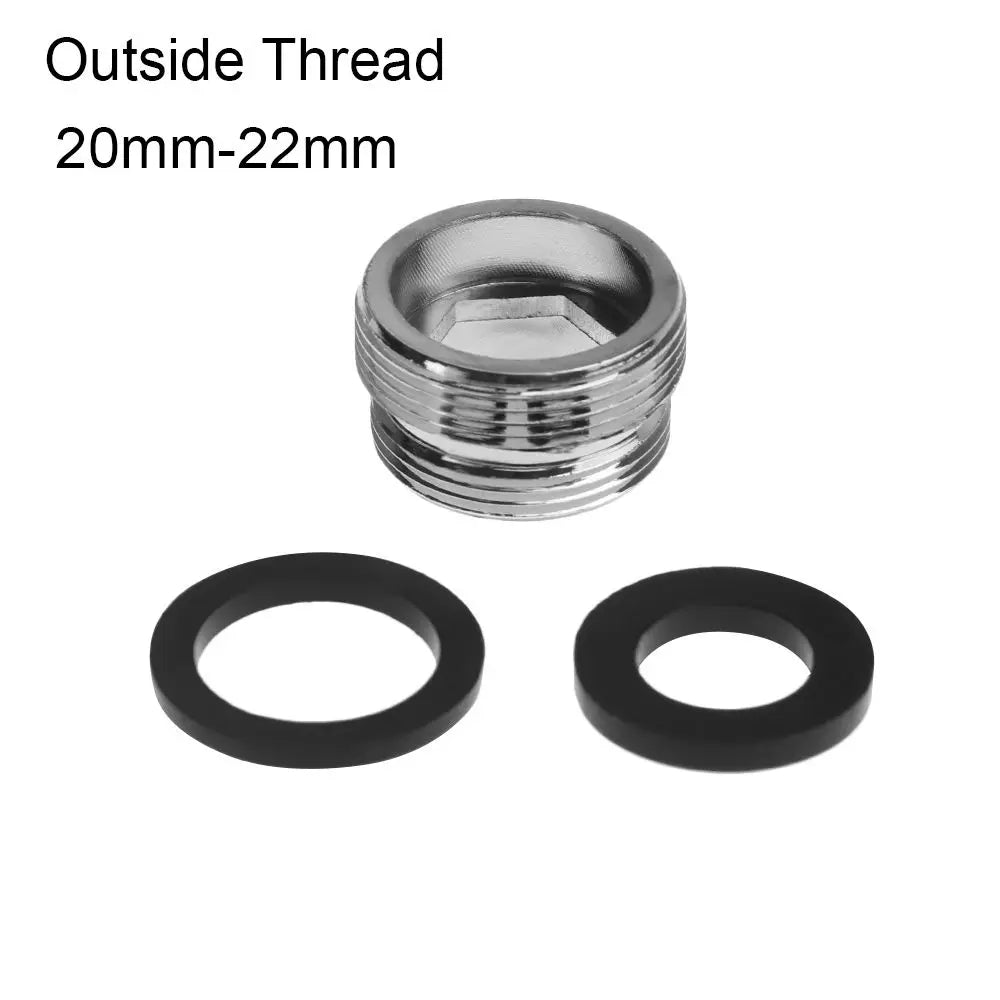 16/18/20/22/24/28/mmto22mm Tap Aerator Connector with Gasket Metal Outside Inside Thread Water Saving Adaptor for Kitchen Faucet