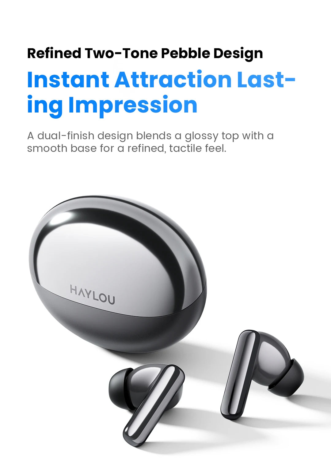 HAYLOU Flowbuds N55 Wireless Earbuds 54dB Adaptive ANC Bluetooth 6.0 LDAC Hi-Res Audio 6-Mic HD Call Earphones 40H Playback IPX5