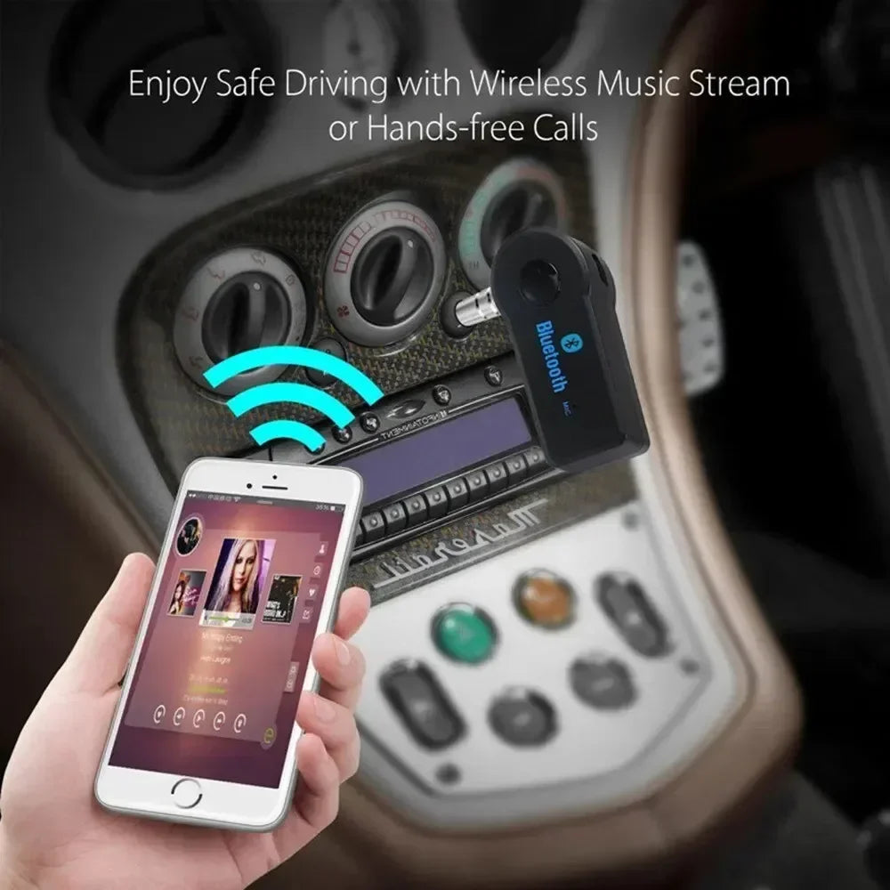 Wireless Bluetooth5.0 Car 3.5mm Socket Adapter,AUX Bluetooth 5.0 Receiver,Audio Converter Mobile Phone Hands-Free Stereo Adapter