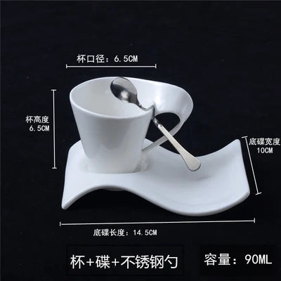 Espresso Coffee Cup European Ceramic Mug with Spoon and Cup Holder Kitchen Bar Supplies Home Living Room Drinking Utensils