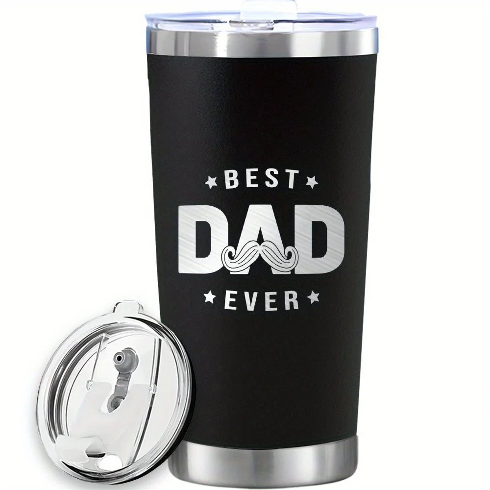 20oz Dad thermos water bottle, Stainless Steel Tumbler Large Capacity water thermal bottle Travel Coffee Mug, Father's Day Gifts