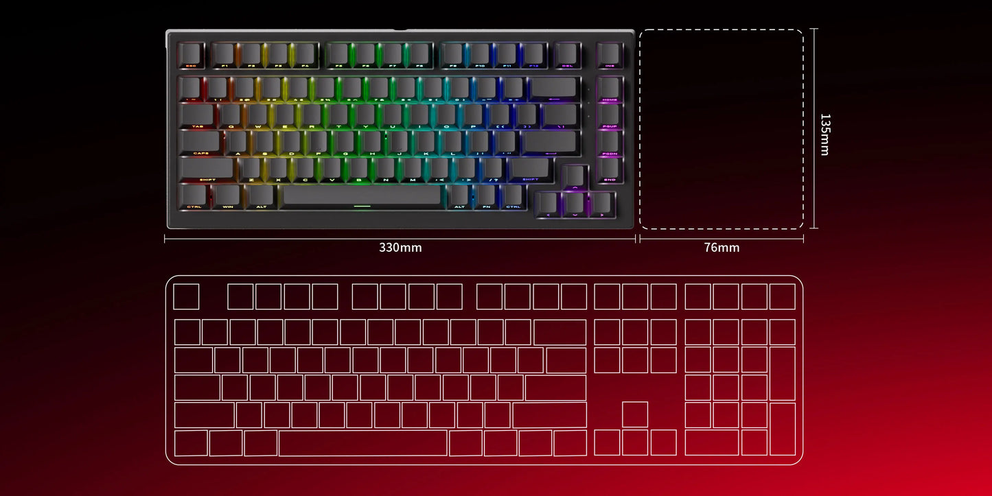 AKKO TAC75 HE Magnetic Switch Keyboard 75% Gaming Keyboards Rapid Trigger 0.005mm 8K RGB Wired Esports Custom Keyboard for Gamer