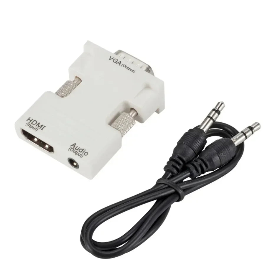 HDMI-compatible Female To VGA Male Converter with 3.5mm Audio Cable for PS4 Monitor Projector PC Laptop 1080P HD To VGA Adapter