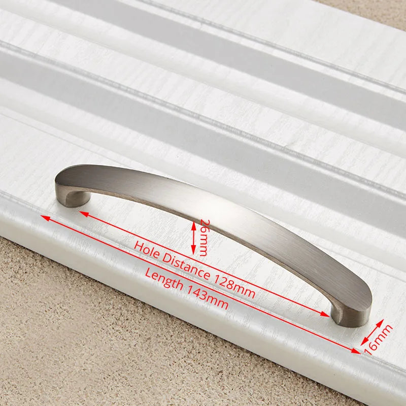 Cabinet Handles Kitchen Door Handles Drawer Knobs Aluminum Alloy Wardrobe Door Handles Brushed Modern Style Hardware
