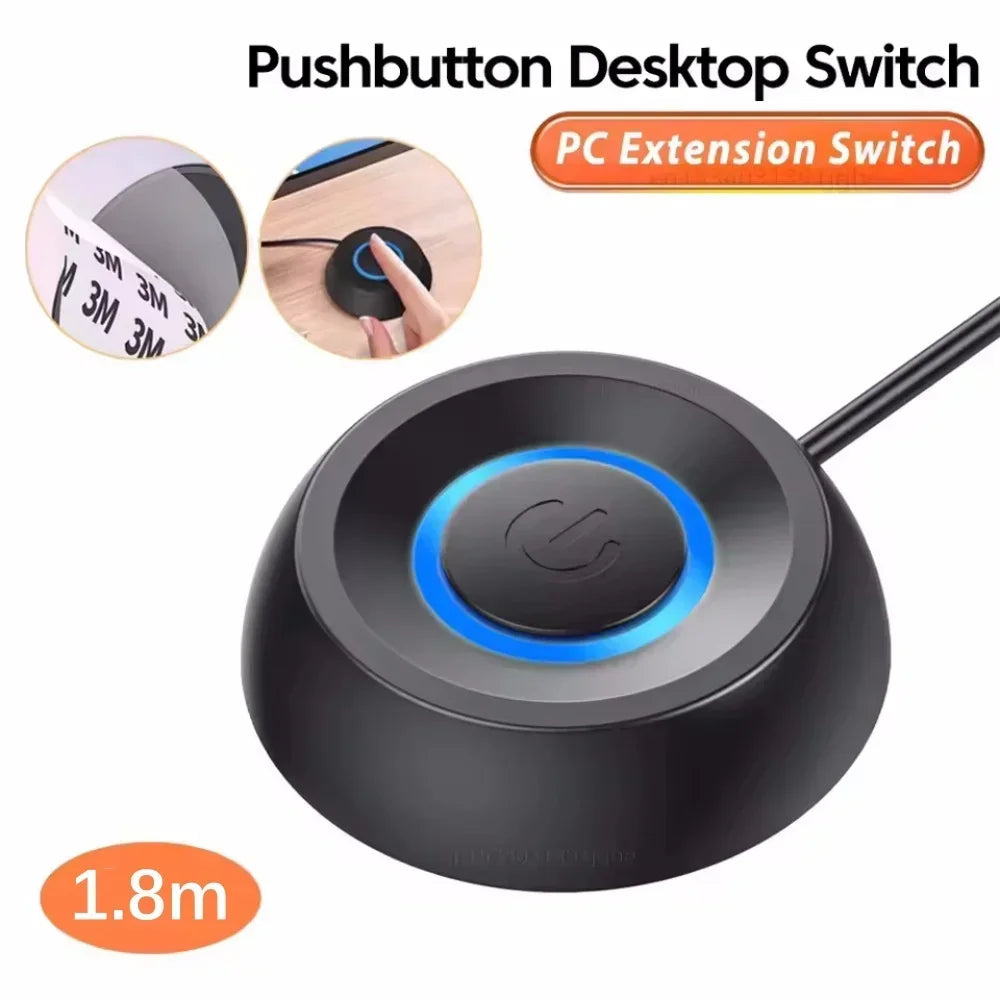Computer External Switch Button Power Cable LED Light PC Motherboard Desktop External Start Power On/Off Button For Home Office