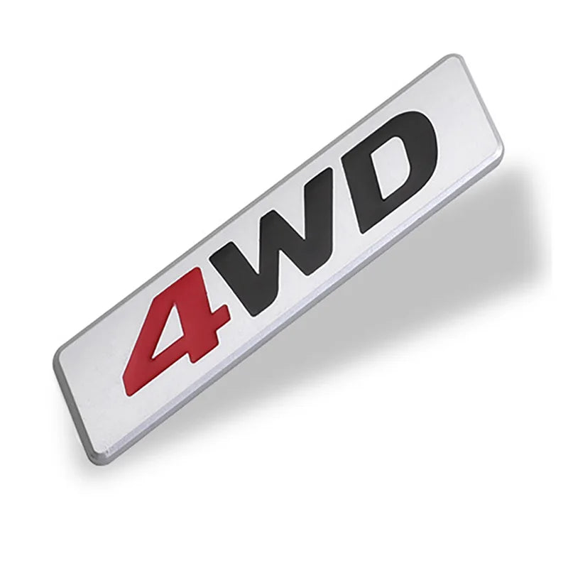 3D Metal 4WD Logo Decals Emblem Badge Car RearTrunk Fender Adhesive Badge Body Sticker ForToyota RAV 4 Hyundai Honda Accessories