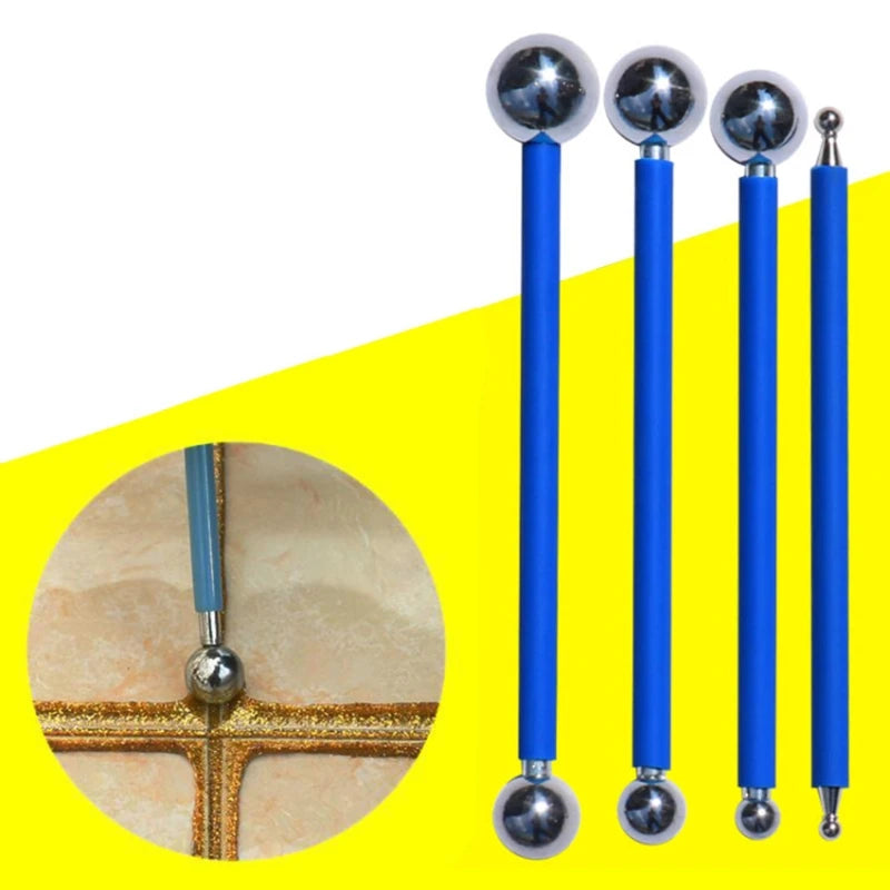 4x/set Caulking Tool  Caulk Finishing Tools Tile Floor Joint Repair  Pressed Ball for Bathroom Kitchen & Household