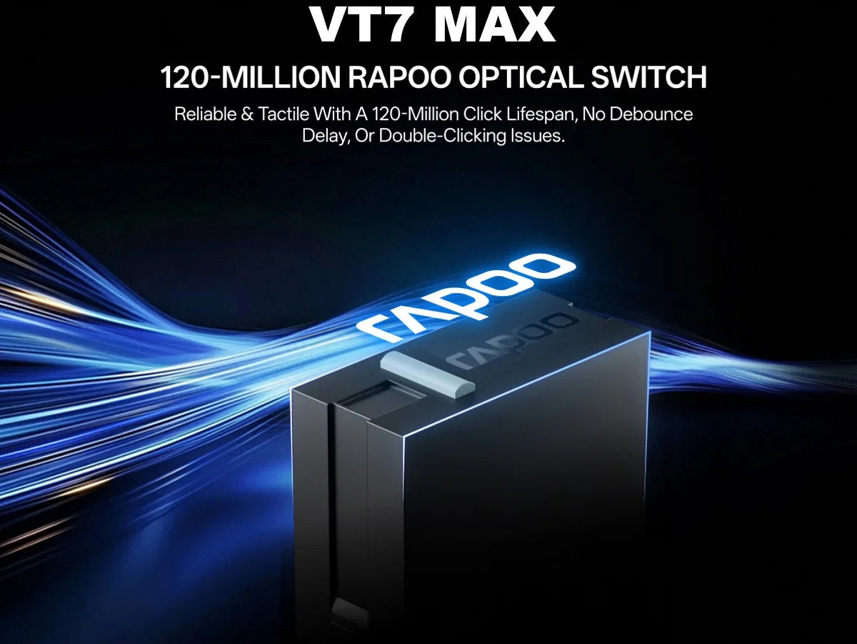 Rapoo VT7 MAX /VT7 Wireless Gaming Mouse True 8K Wireless Polling Rate 53g Lightweight Up to 750Hr Battery Life