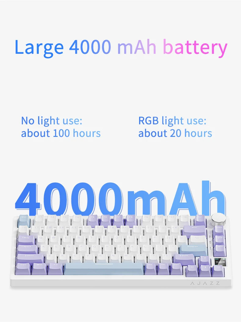 AJAZZ AK820/Pro Wireless Mechanical Keyboard Bluetooth 5.1 2.4G USB-C Wired Hot Swappable RGB Gaming Keyboard Gasket Mount with
