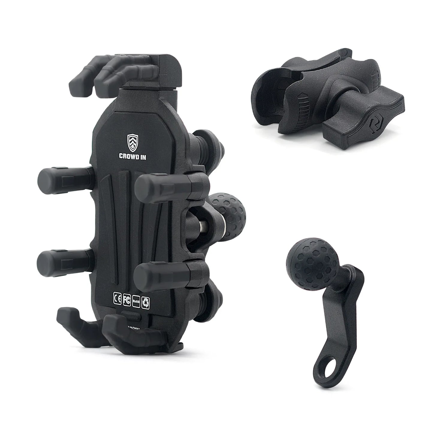 Motorcycle Mobile  Holder Car Aluminum Alloy Upgrade Shock Absorption Electric Vehicle Mobile Phone Holder Outdoor Mirror Seat