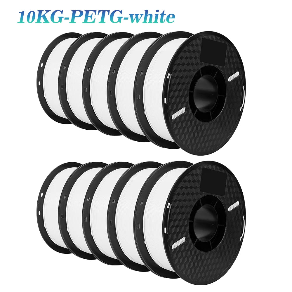KINGROON 22LBS PETG or PLA Filament 3D Printer Filament 10 Rolls 1KG 1.75MM Eco-Friendly Good Toughness Mix Color Free Shipping