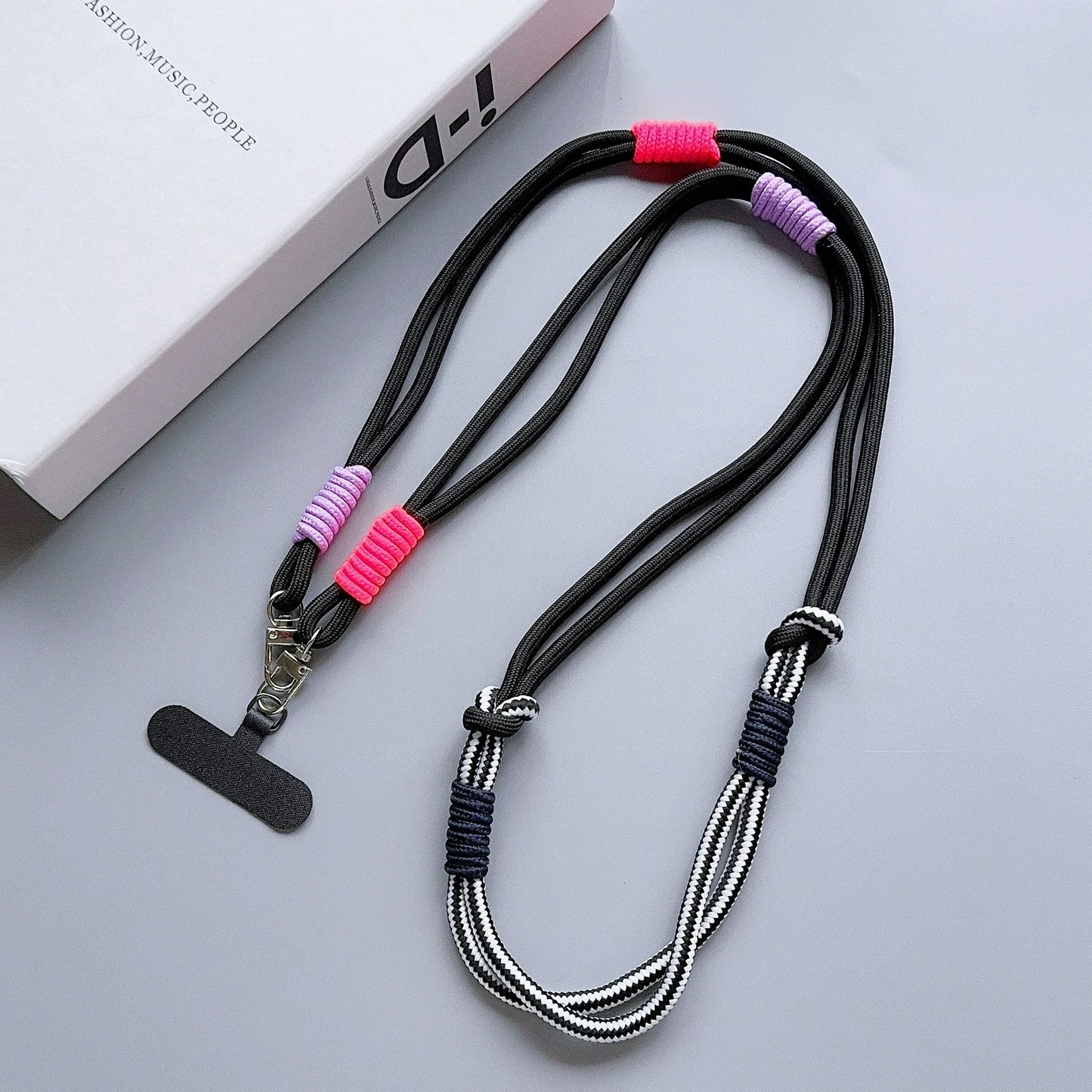 Universal Lanyard Double Color Mobile Phone Strap Fashion Safety Rope Shoulder Long Diagonal Span Trendy Accessory
