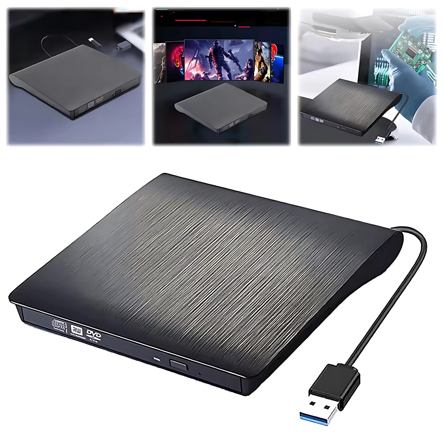 New Drive Enclosure 9.5mm USB 3.0 Type C SATA External DVD CD-ROM RW Player Optical Drives Enclosure Case for Laptop PC Desktop