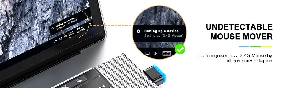 Seenda Mouse Jiggler USB Shaker Mechanical Undetectable On Off Mover Movement Simulator Smart Slent Keeps Computer Laptop Awake