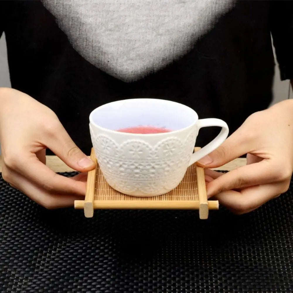 Tea Trays Square Bamboo Teacup Pad Retro Coffee Cup Mug Cup Tableware Heat Insulated Coasters Kitchen Restaurant Accessories