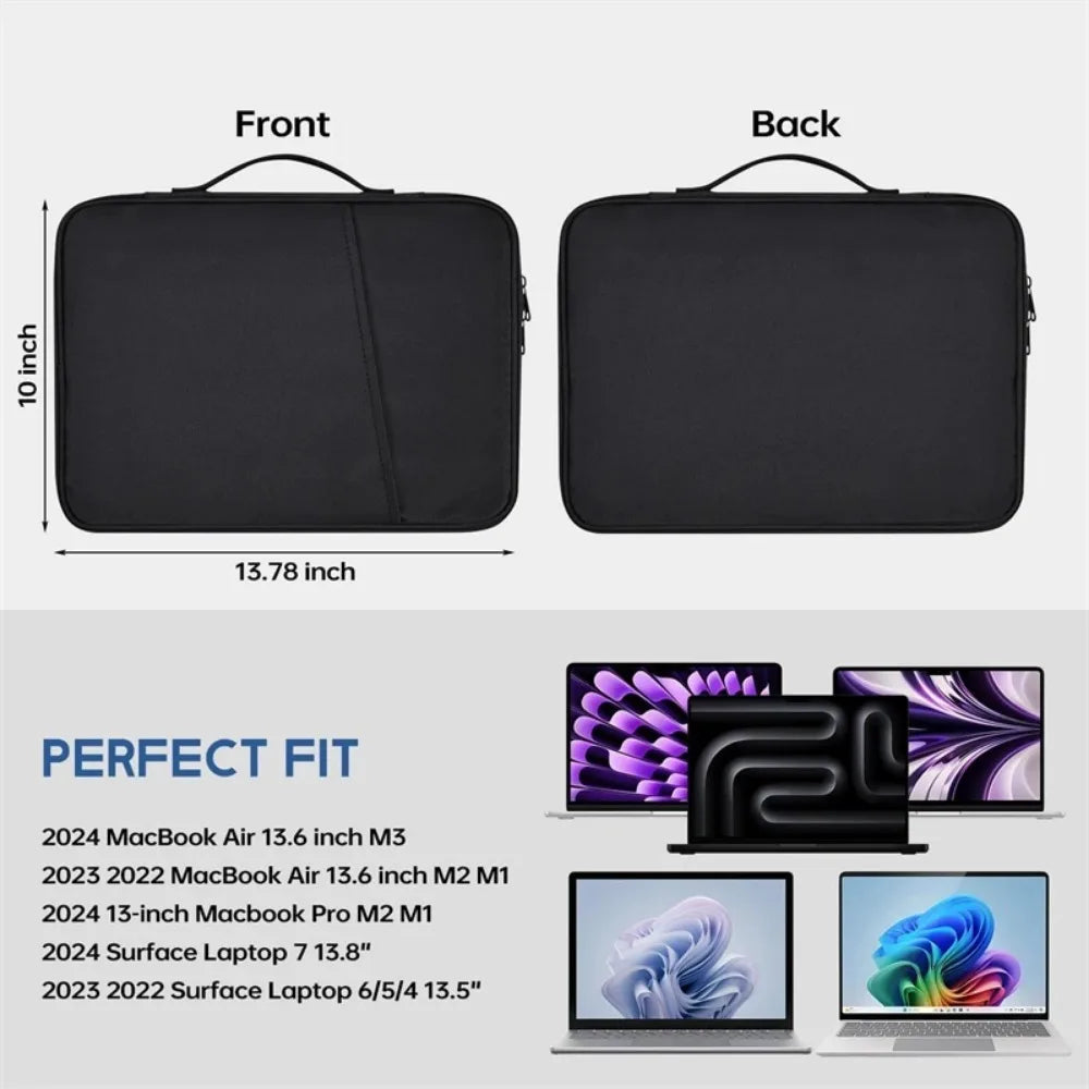 Waterproof Shockproof Handle Bag, Laptop Sleeve Case for Macbook Air, 11, 12, 13, 13.6 Inch, M4, M3, M2 Chip,  Cover Accessories