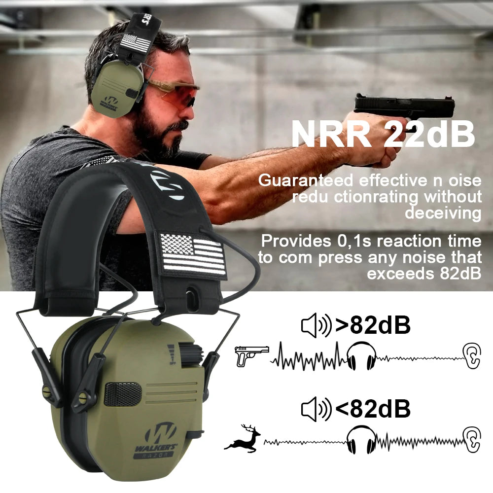 Outdoor hunting/shooting earmuffs actively reduce noise to protect hearing, train tactical headphones to strengthen human voice