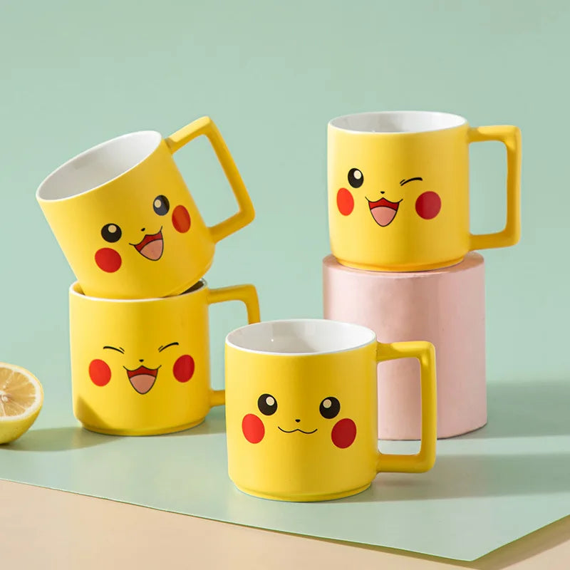 New Cartoon Pokemon Pikachu Mug Breakfast Milk Cup Cute Drink Tableware Ceramic Coffee Cup Gift Dessert Kawaii Drinkware Kitchen