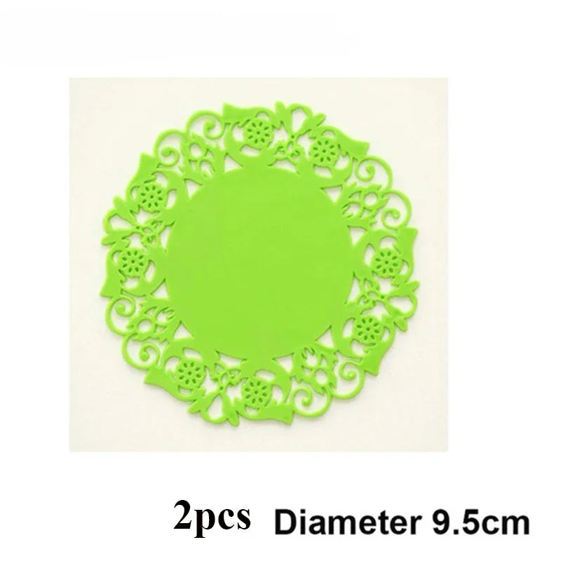 3.9 inches Anti-slip Silicone Coasters Heat Resistant Tea Cup Mat Lots Drink Coffee Mug Glass Beverage Holder Pad Kitchen Tool