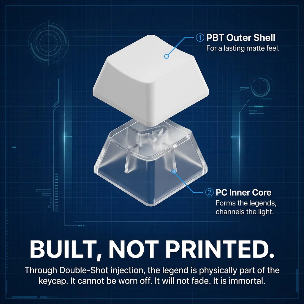 2025 Super Contour Side Glow PBT Keycaps - Original Factory Height, Compatible with 61/68/75/84/87 Keys Mechanical Gaming Keyboa